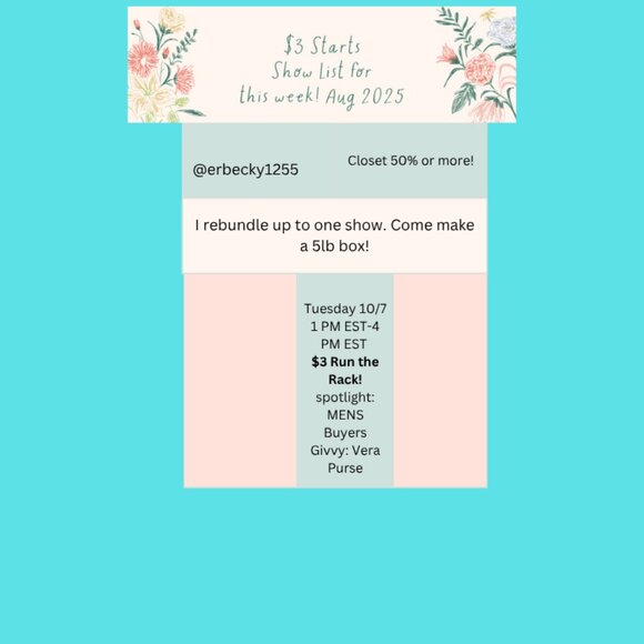 Disney Other - Live Sale Weekly List!  Come Hang out!  $3 SHOWS!!!!